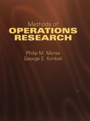 cover image of Methods of Operations Research